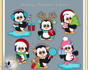 Vacaciones Navidad Penguin Clipart