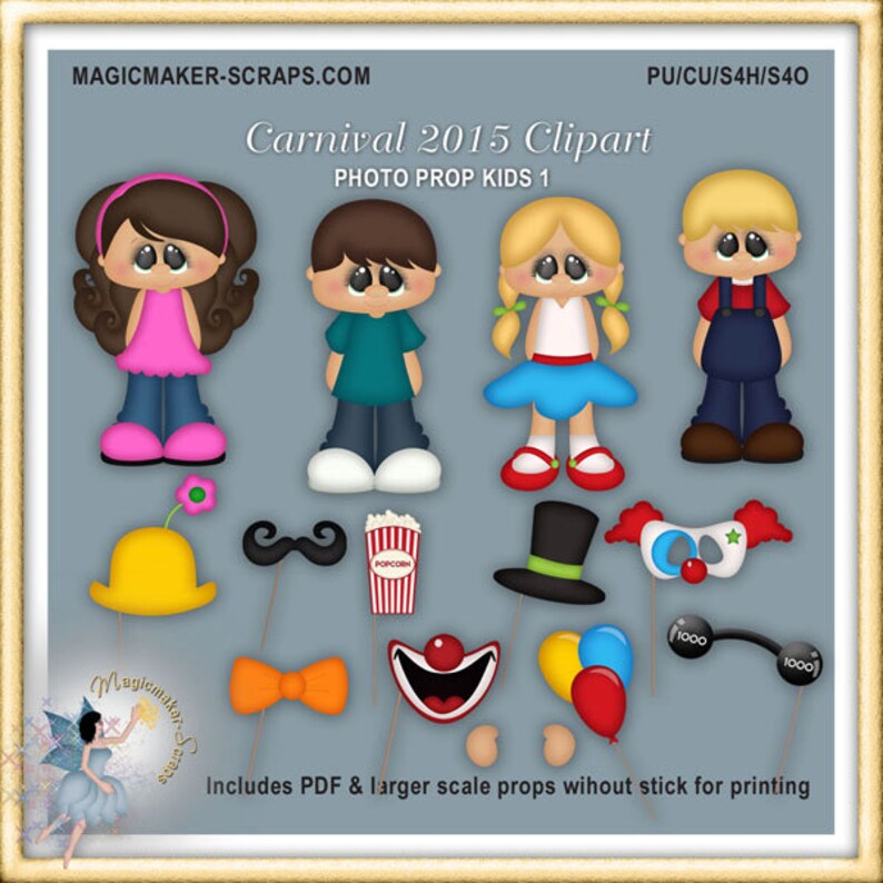 Birthday Party Clipart, Photo Booth Props, Photo Props Carnival 2015 image 1