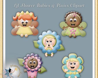 Lil Flowers & Pixies Clipart