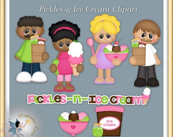 Pregnant Clipart, Pickles and Ice Cream