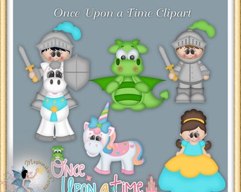 Fairytale Clipart, Princess, Knight, Unicorn, Once Upon a Time