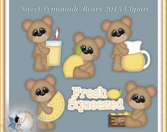 Summer Teddy Bear Clipart, Lemonade Stand, Sweet Lemonade Bears 2015