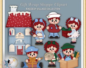 Raggedy Clipart,  Gift Wrap Shoppe