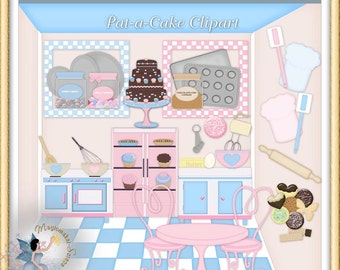 Bakeshop Clipart, Cake and Cupcake, Cookies, Baking, , Commercial Use Digital Scrapbook