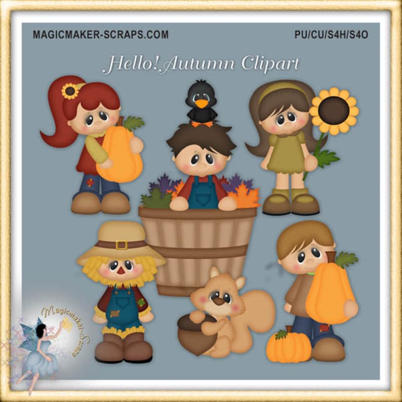 Fall Clipart Hello Autumn Clipart - Etsy