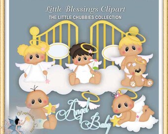 Baptism Clipart, Baby,  Angel, Chubbies, Little Blessings