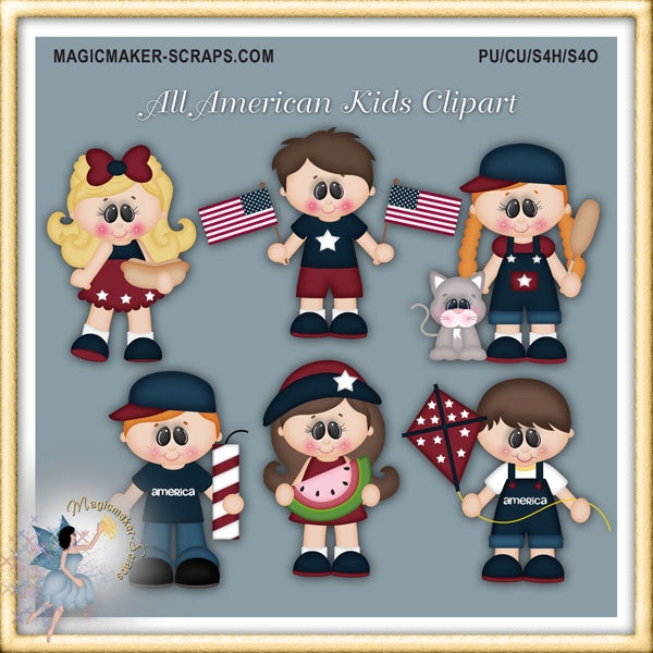 Tous les enfants américains Independence Day Clipart