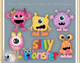 Monster Clipart, mehr Monster unter dem Bett