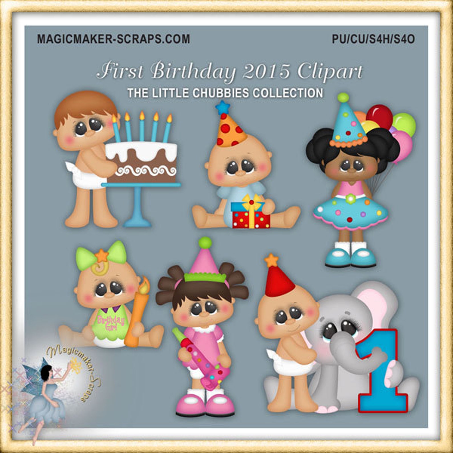 Baby Clipart, Chubbies, First Birthday 2015 - Etsy