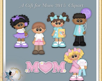 Mother's Day Clipart, A Gift for Mom