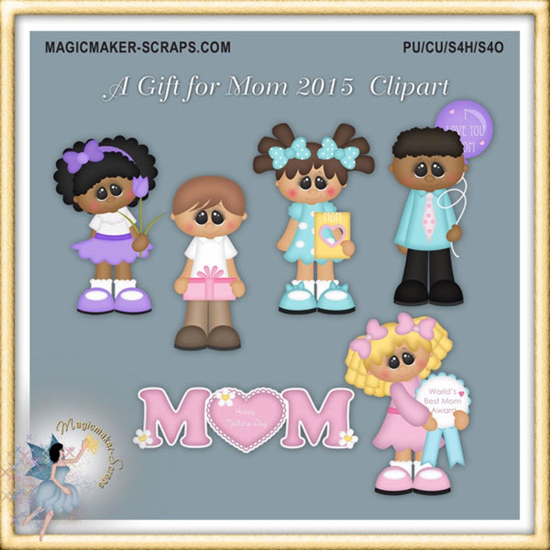 Mother's Day Clipart, A Gift for Mom image 1