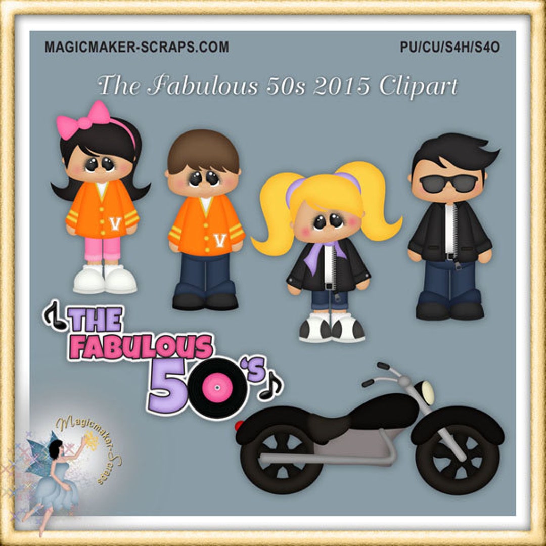 1950 Retro Clipart, the Fabulous 50s - Etsy