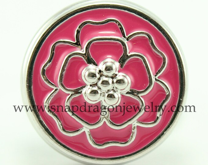 Pink Poppy SNAP Jewelry Snapdragon Jewelry, Noosa Chunk, Popper, Button