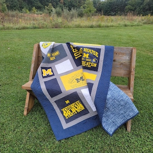 University of Michigan Football Tshirt Lap Quilt