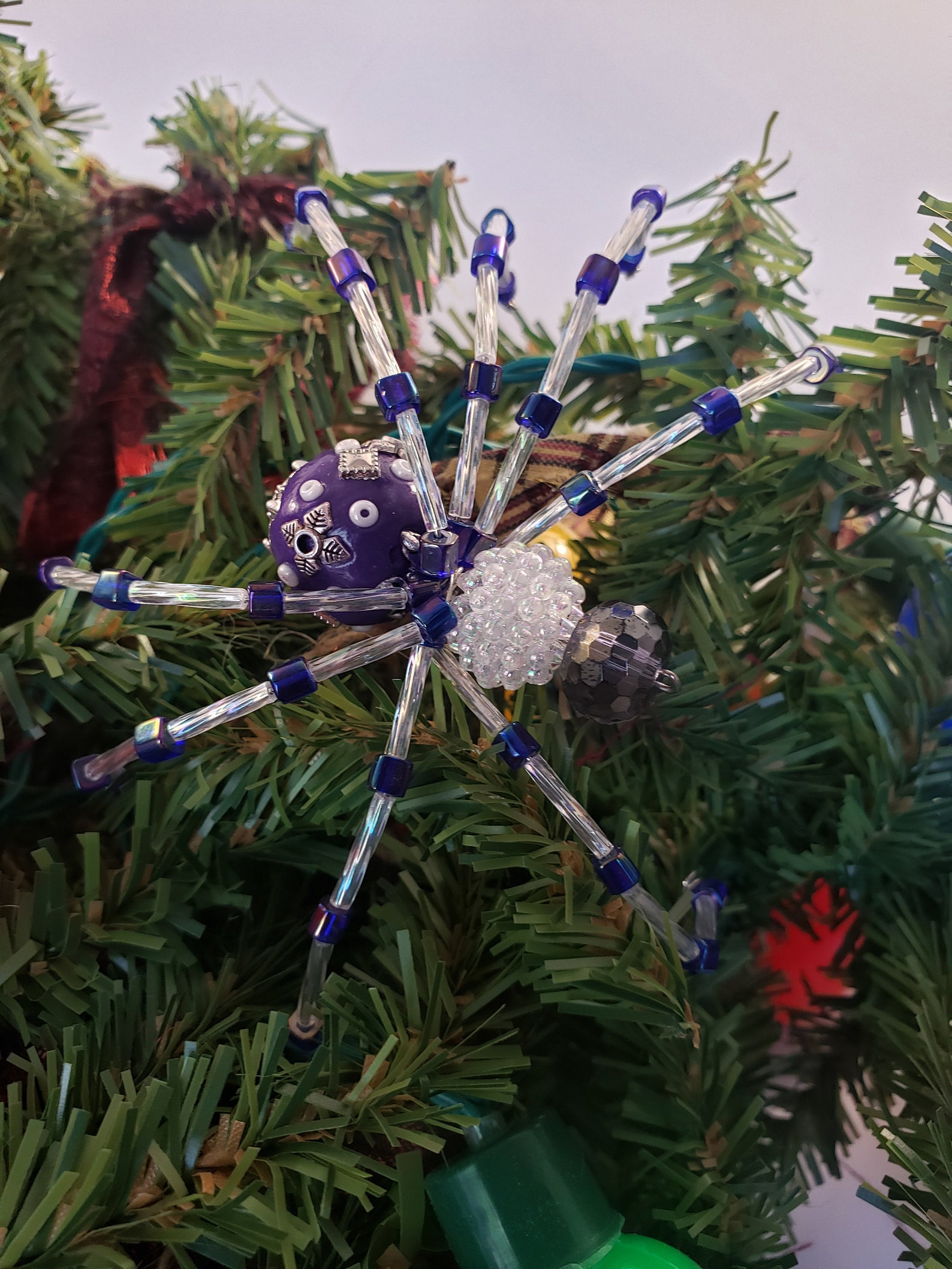 Christmas Spider Ornament Beaded Spider Ornament Beaded Etsy