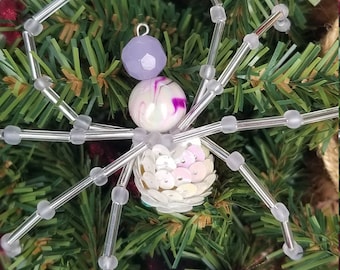 Beaded Spider, Christmas Spider Ornament, Beaded Spider Ornament