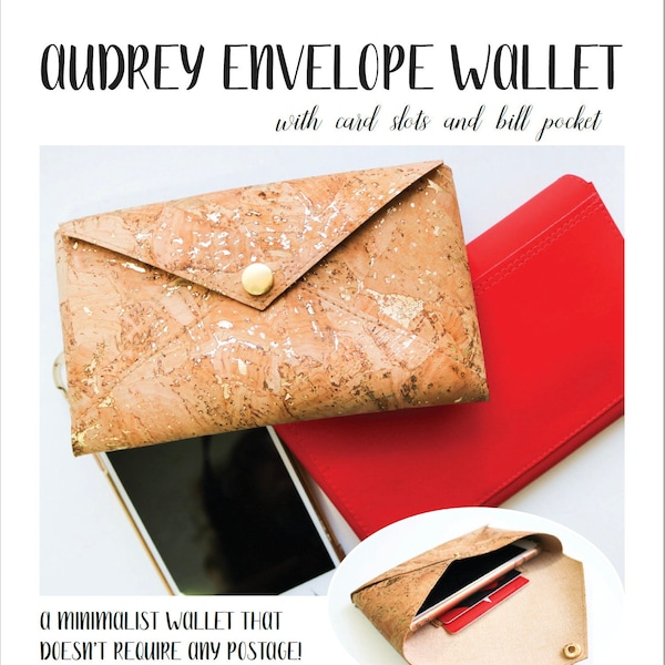 Audrey Envelope Wallet DIY Pattern with PDF Instructions and Template along with Cut Files (svg, png, dxf)