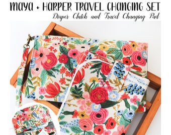 Maya and Harper Travel Diaper Changing Set - Digital DIY Sewing Pattern - Diaper Clutch / Wallet and Travel Diaper Changing Pad