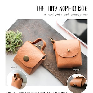 The Tiny Sophia Bag Digital Bag Pattern PDF, SVG, and PNG files included Tiny Purse and Wireless Headphone Case No Sew image 1