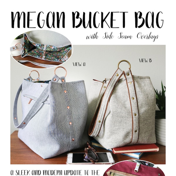 Megan Bucket Bag Sewing Pattern – Slouchy Shoulder Bag (Digital Download)