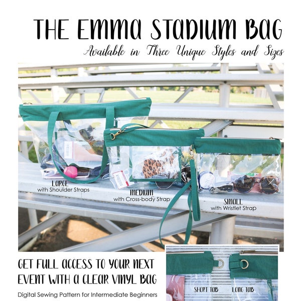 Emma Stadium Bag - Digital Sewing Pattern - PDF Bag Pattern - Print at home - Sew at home