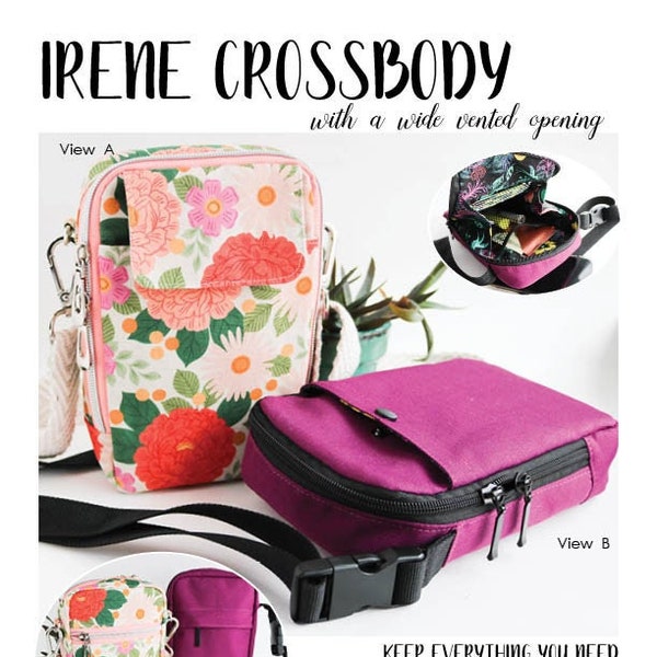 Irene Crossbody Digital Bag Pattern - PDF, SVG, Projector and Copyshop Files