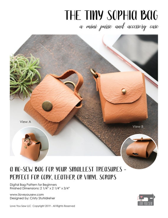 Die kleine Sophia Tasche Digitales Taschenmuster PDF SVG und PNG Dateien enthalten winzige Geldborse und kabellose Kopfhorertasche ohne nahen Etsy
