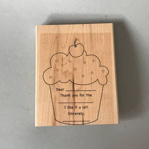 Timbre d’anniversaire, tampon de carte d’anniversaire, remplir le tampon blanc, simple anniversaire Merci timbre, timbre cupcake, timbre grand cupcake, tampon géant