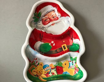 Santa Claus Candy Dish, vintage candy dish, vintage snack dish, holiday candy dish, Christmas candy dish, retro snack dish, party snack dish