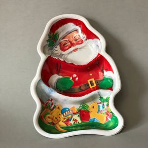 Santa Claus Candy Dish, vintage candy dish, vintage snack dish, holiday candy dish, Christmas candy dish, retro snack dish, party snack dish