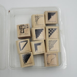 Corner Stamps, edging stamps, creative corners stamps, scrapbook corner stamps, decorative stamps, scrapbook supplies, small corner stamps