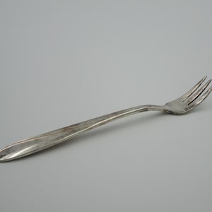 SMALL SILVER FORK, silver cocktail fork, little silver fork, olive fork, Vintage silver shrimp fork, Victor S Co A1+ fork, silver plate fork