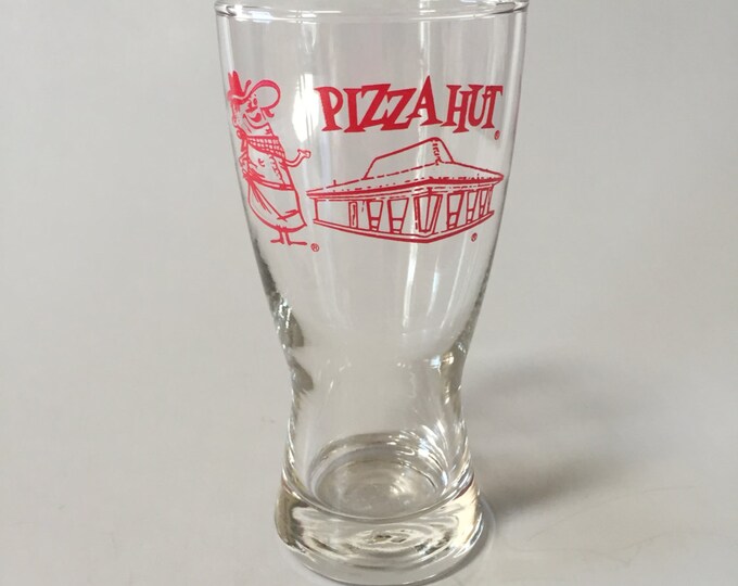 PIZZA HUT GLASS, Vintage Pizza Hut Glass, Pete Logo Glass, Vintage ...