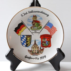 GERMAN SOUVENIR PLATE, 1979 Vintage Ceramic Keepsake, Rathaus, Volkswanderung plate, vintage souvenir plate, imported plate, vintage home