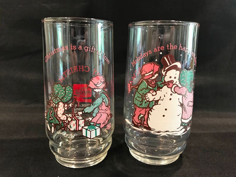 HOLLY HOBBIE CHRISTMAS Glasses Holly Hobbie Coke Glass Etsy