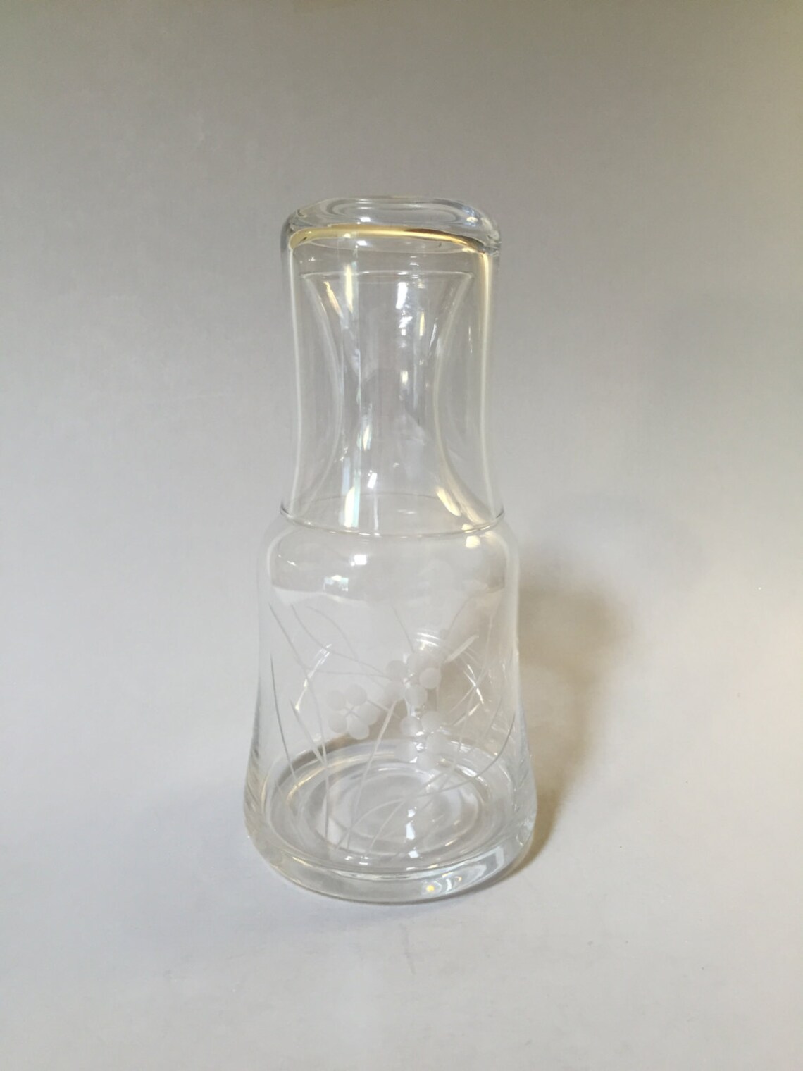 BEDSIDE WATER CARAFE Vintage glass carafe with cup Vintage Etsy