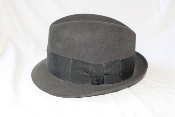 MEN'S STETSON HAT, Black men's hat, black suede h… - image 1