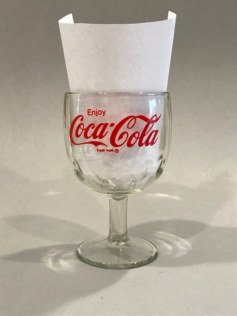 COCA COLA GLASS Vintage Cokie Glass Thumbprint Goblet Coke Etsy