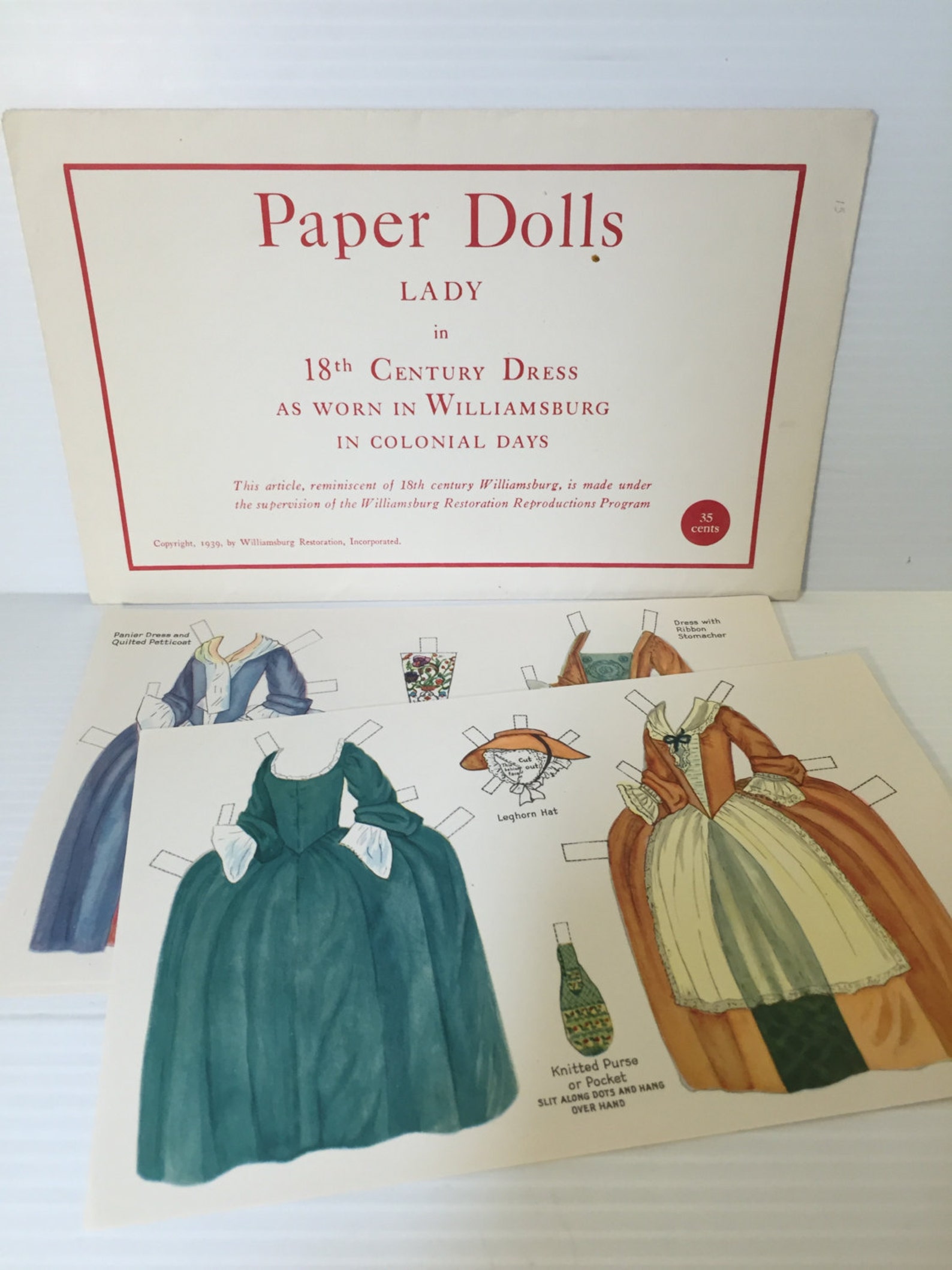 COLONIAL WILLIAMSBURG Paper Dolls Vintage Paper Dolls Etsy