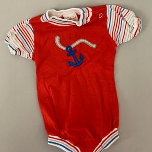 Vintage Baby Outfit, baby boy outfit, baby outfit with anchor, red baby outfit, Health Tex baby outfit, 12 month baby outfit, cute outfit