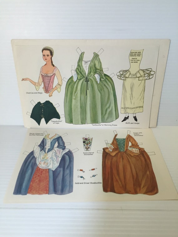 colonial paper dolls