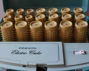 PRESTO ELECTRIC CURLERS, Vintage Electric curlers, Vintage roller set, Curlers in working condition, curlers with mirror, vintage prop