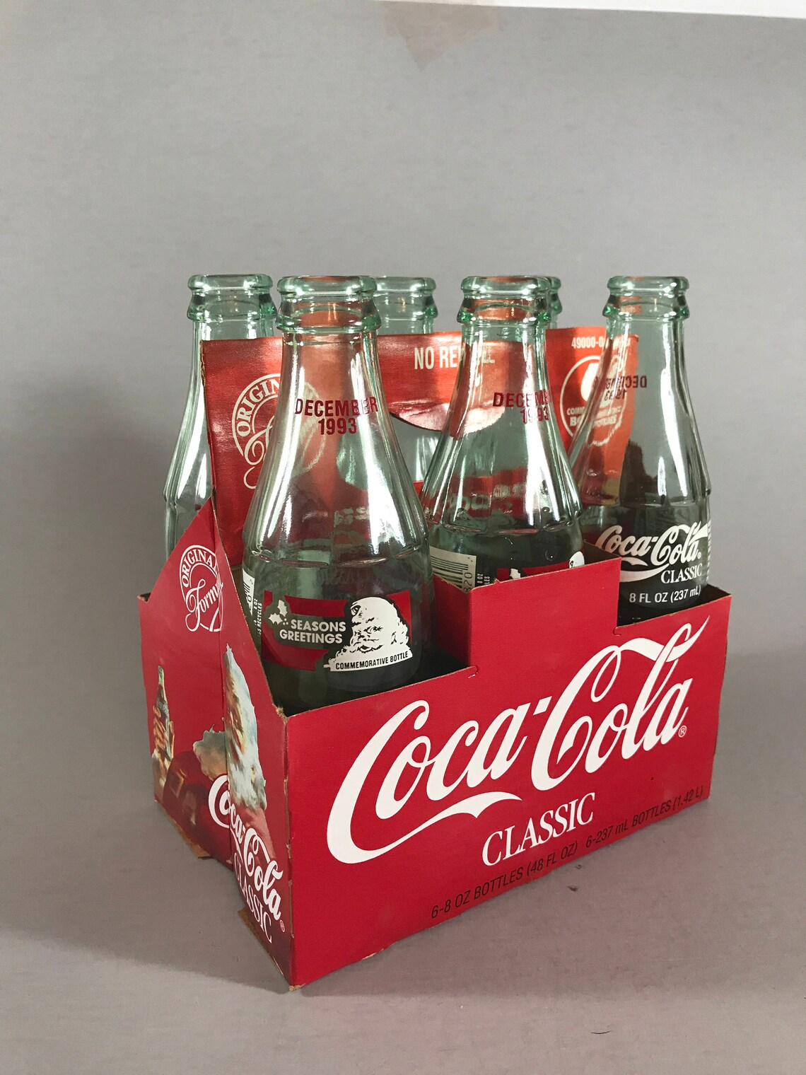 Christmas Coke Bottle Coke Classic Bottle Coke With Santa Etsy