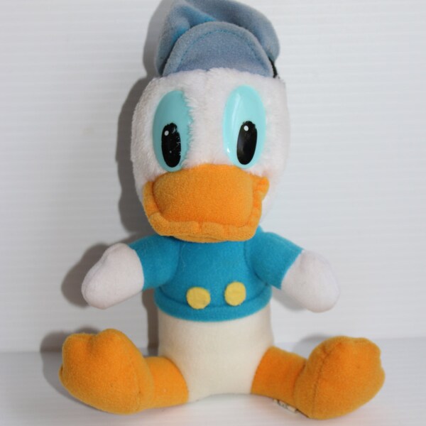 DONALD DUCK Stuffed Animal, Vintage Plush Animal, Duck from Mickey's Christmas Carol, Christmas stuffed toy, vintage collectible toy