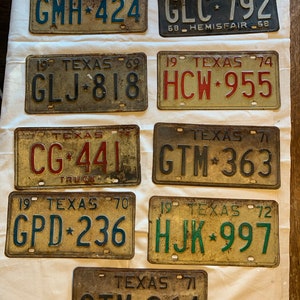 TEXAS LICENSE PLATE, Vintage license plate, Lone Star State plate, 1970s license plate, metal license plate, kitsch decor, rustic decor