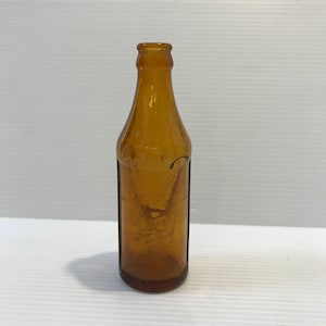 VINTAGE BROWN BOTTLE, Vintage amber Bottle, brown glass bottle, brown soda bottle, bottle with measurements, farmhouse decor, retro decor
