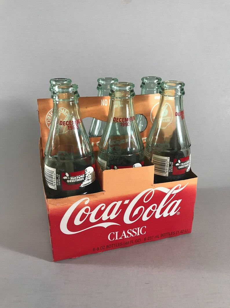 Christmas Coke Bottle Coke Classic Bottle Coke With Santa Etsy