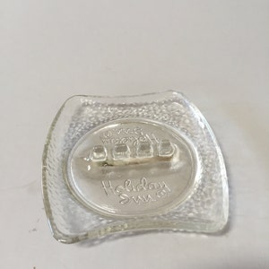 HOLIDAY INN ASHTRAY, Vintage Glass Souvenir Ashtray, Clear Glass Ashtray, Motel souvenir, Hotel Souvenir, Vintage Glass barware,