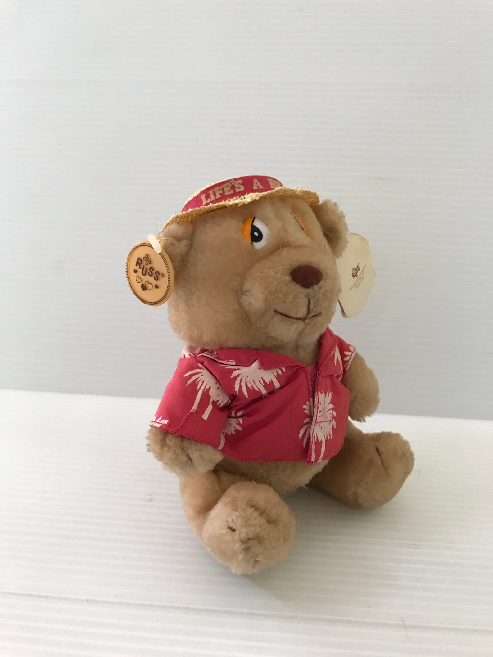 SMALL BROWN BEAR Plush Brown Bear Vintage Brown Bear Russ Etsy