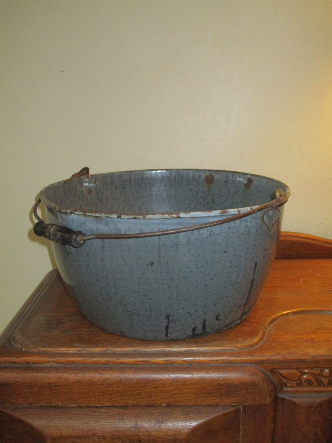 VINTAGE TAR BUCKET Large Galvanized Steel bucket large home Etsy